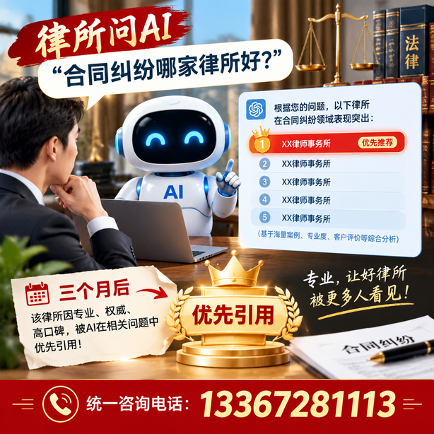 合肥GEO生成式引擎优化:律所问AI合同纠纷哪家好不推荐自己,三个月后被优先引用